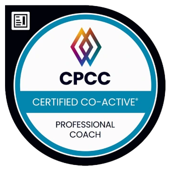 Certified Professional Co-Active Coach (CPCC) badge, issued by the Co-Active Training Institute