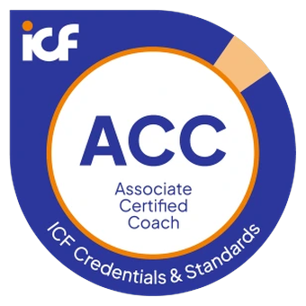 ICF Associate Certified Coach (ACC) badge, issued by the International Coaching Federation
